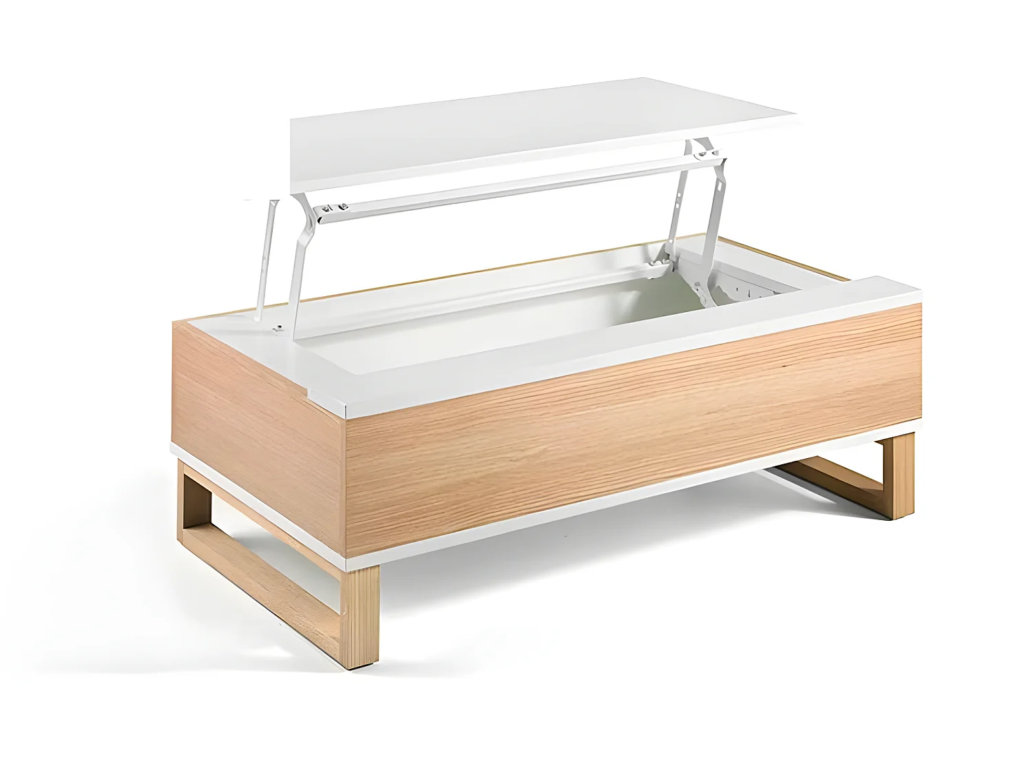 Mesa de centro - MDF Roble y blanco, 110x60x38 cm - ROYAL