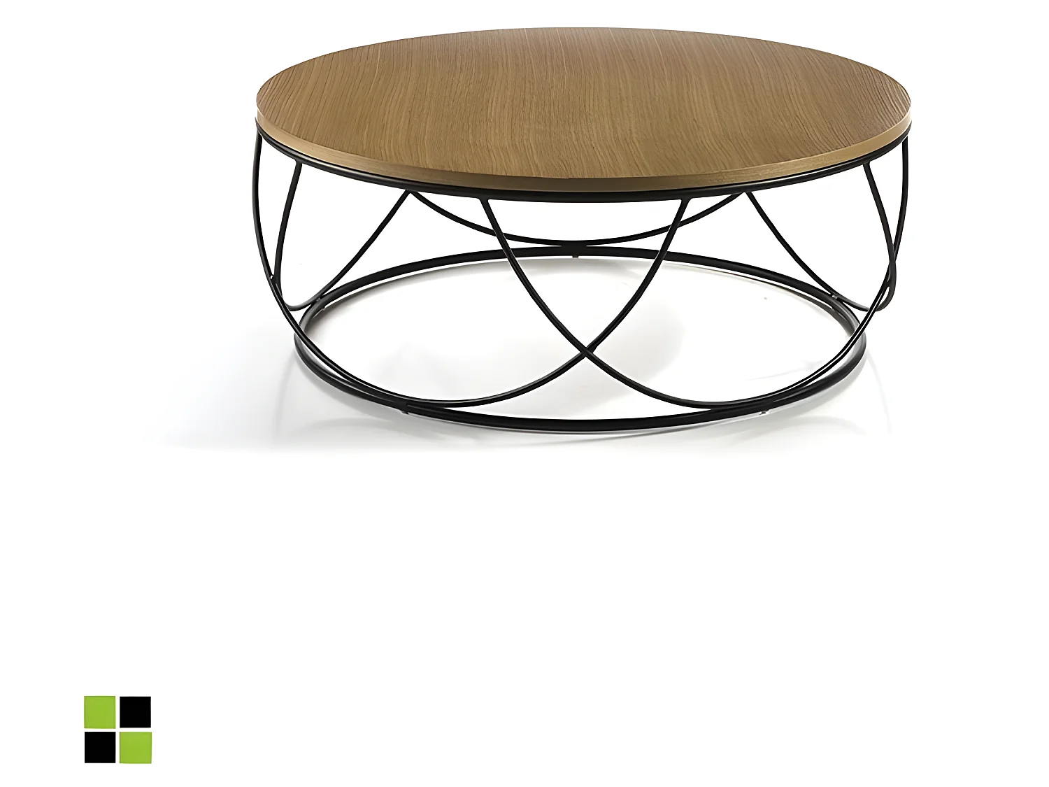 Mesa de centro - MDF Roble y negro, 80x30x30 cm - TAMPA