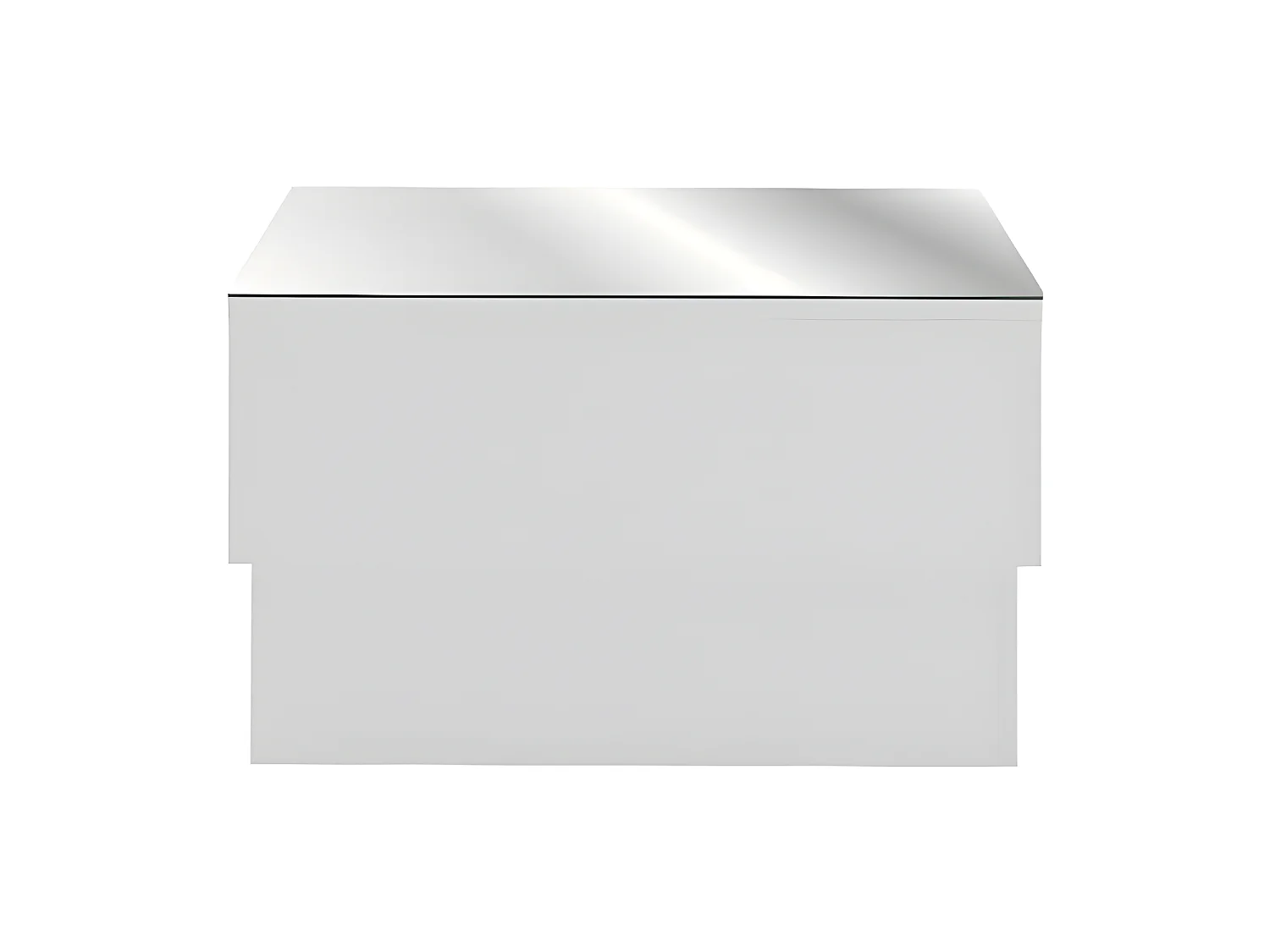 Mesa de centro - MDF Blanco texturizado con Espejo, 60x60x35 cm - TYRPA