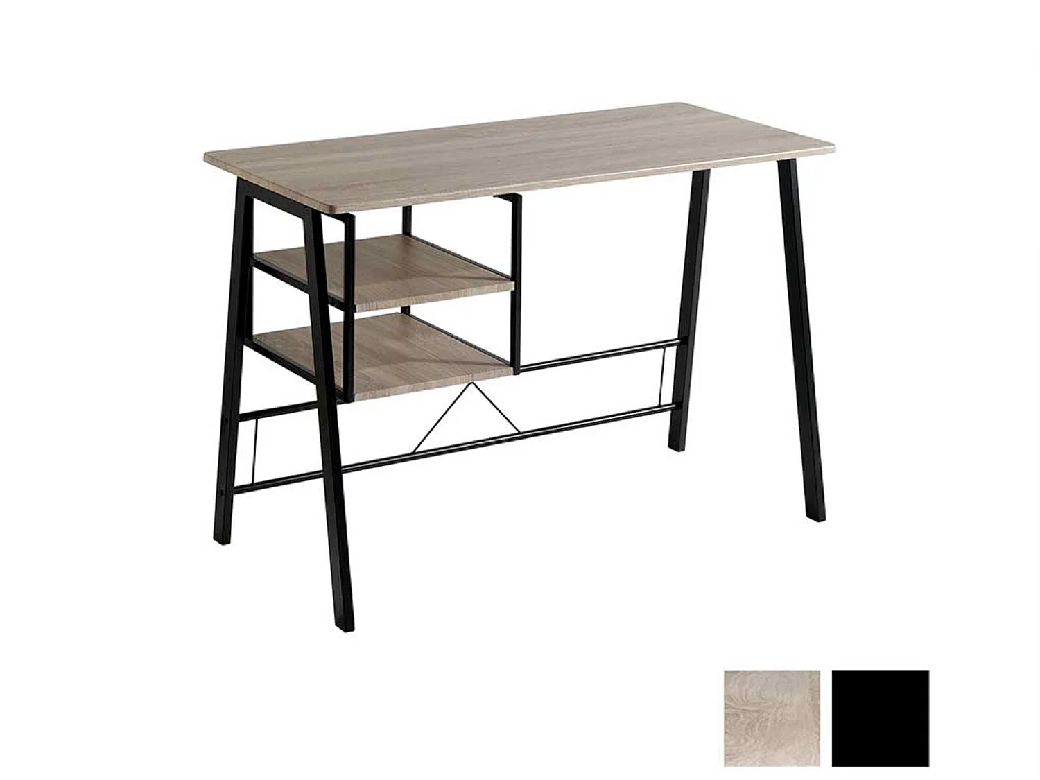 Escritorio - MDF Roble canadian, 76,5x120x52 cm - ANDEA