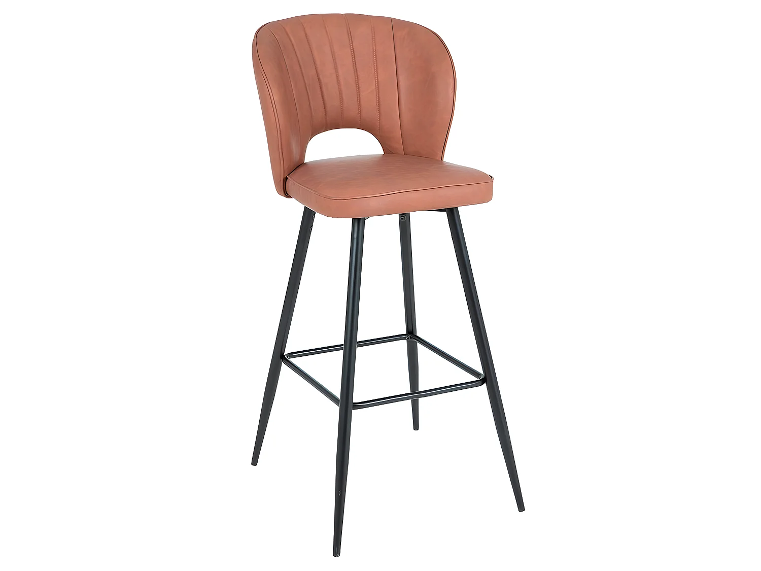 Set de 2 taburetes - Polipiel Marrón, 55x47x108 cm - ONA