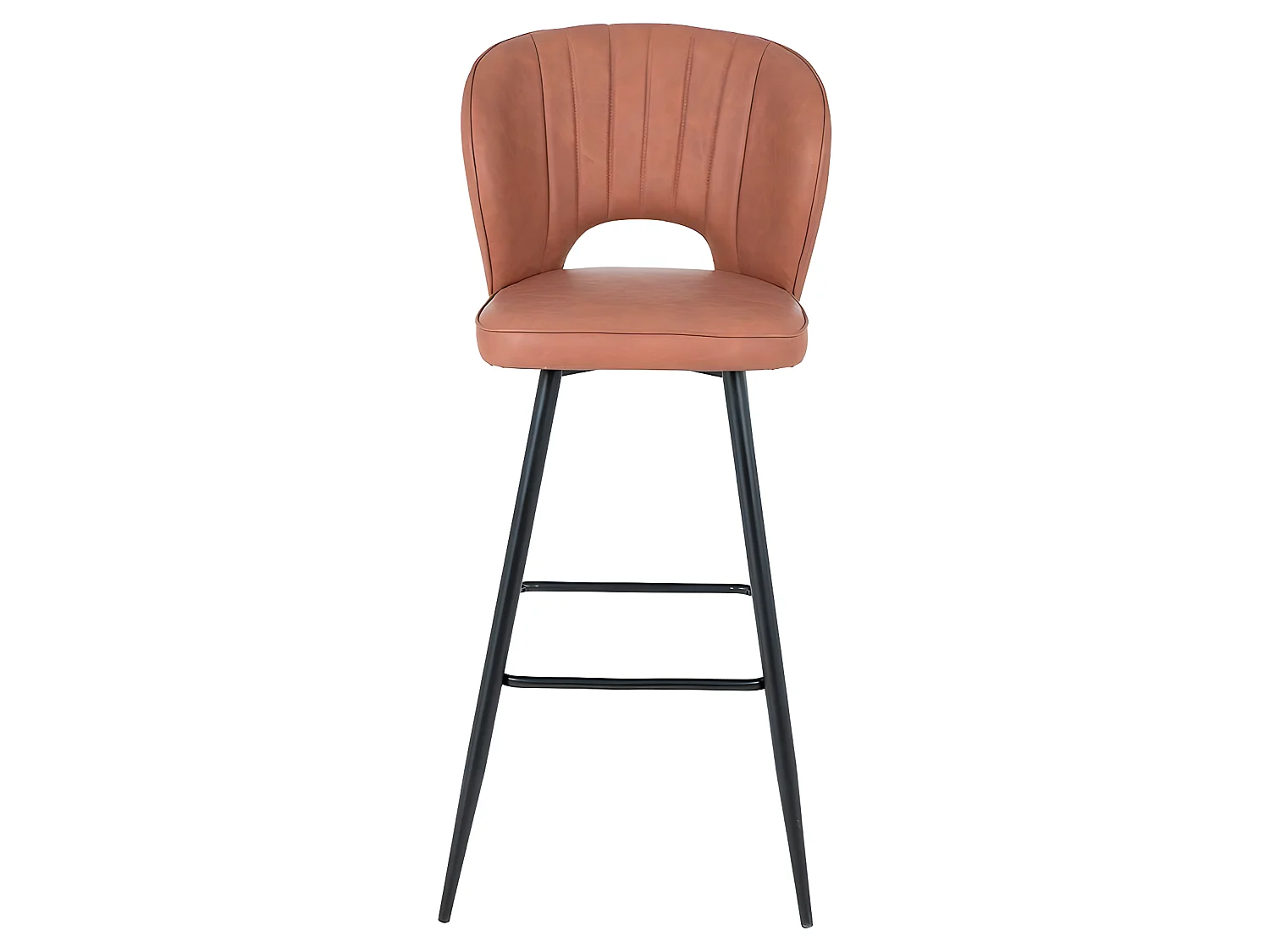 Set de 2 taburetes - Polipiel Marrón, 55x47x108 cm - ONA