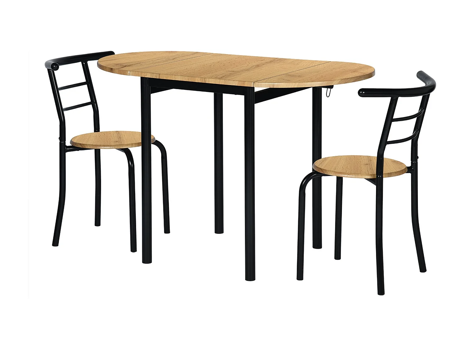 Conjunto de cocina extensible - Mesa y 2 sillas - MDF Roble - LEVA