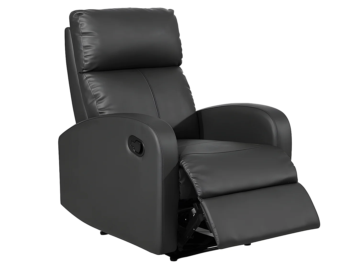 Sillón Relax reclinable -Polipiel Negra, 71x93x101 cm - TAVIRA