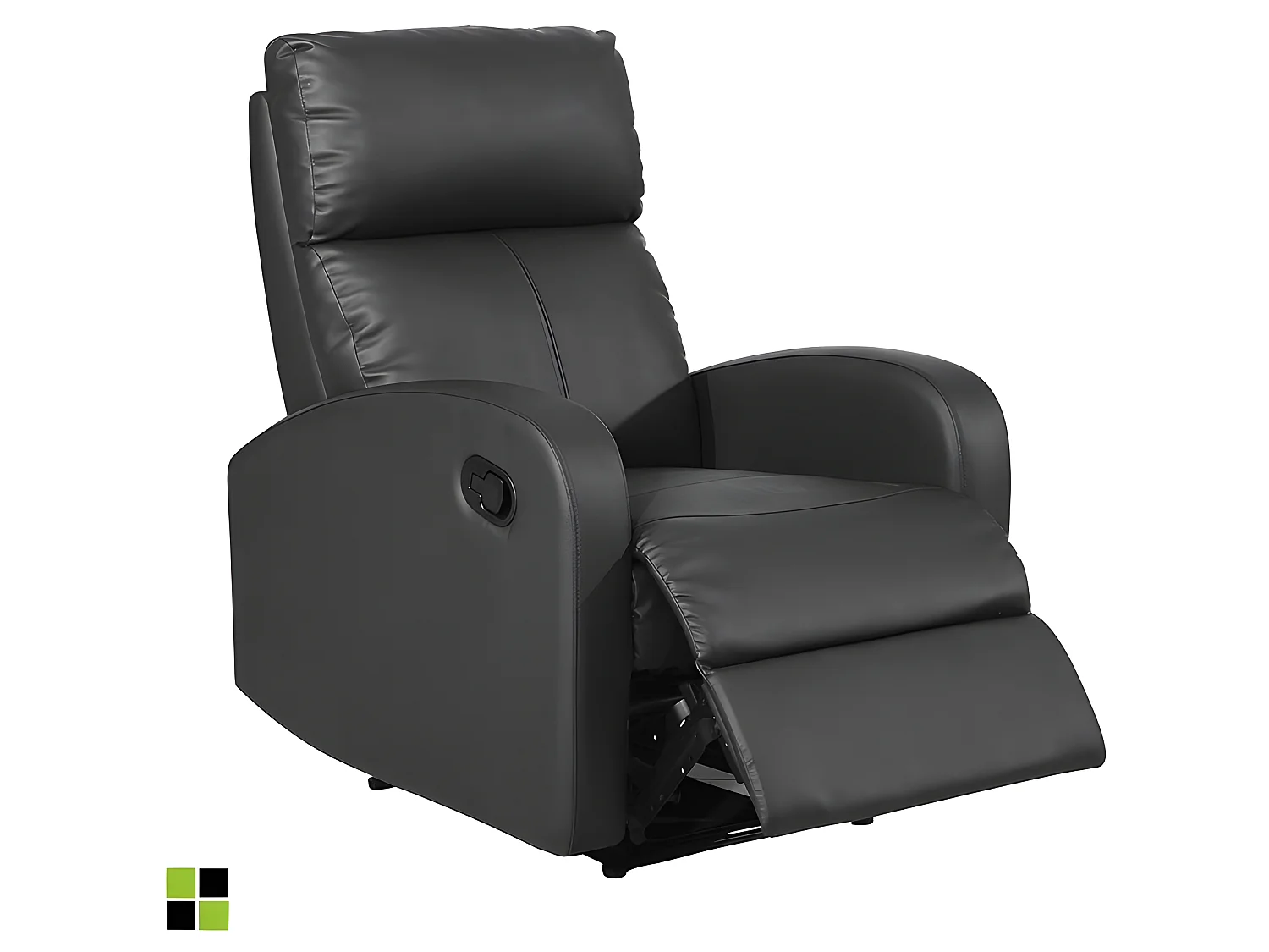 Sillón Relax reclinable -Polipiel Negra, 71x93x101 cm - TAVIRA