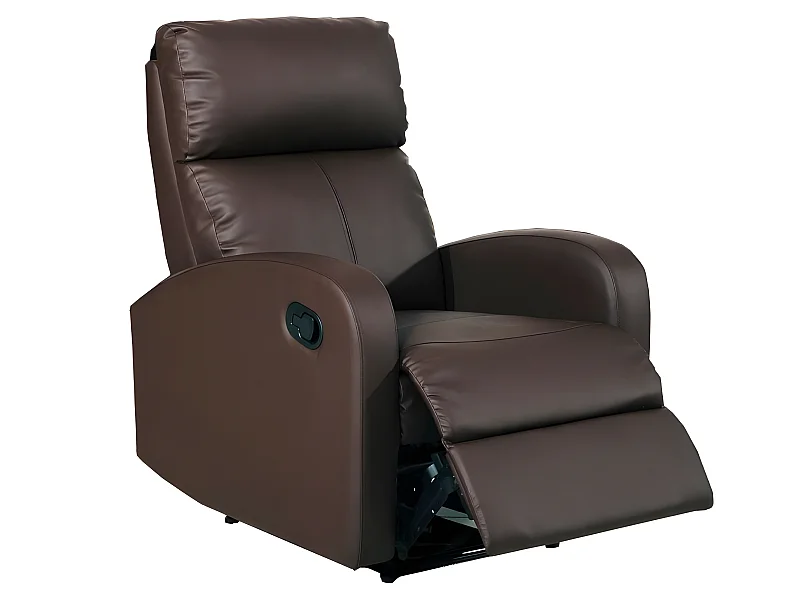Sillón Relax reclinable -Polipiel Marrón, 71x93x101 cm - TAVIRA