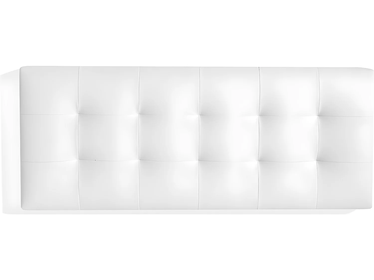 Cabecero de 160 cm - Polipiel Blanca, 160x9x60 cm-  RESQUA