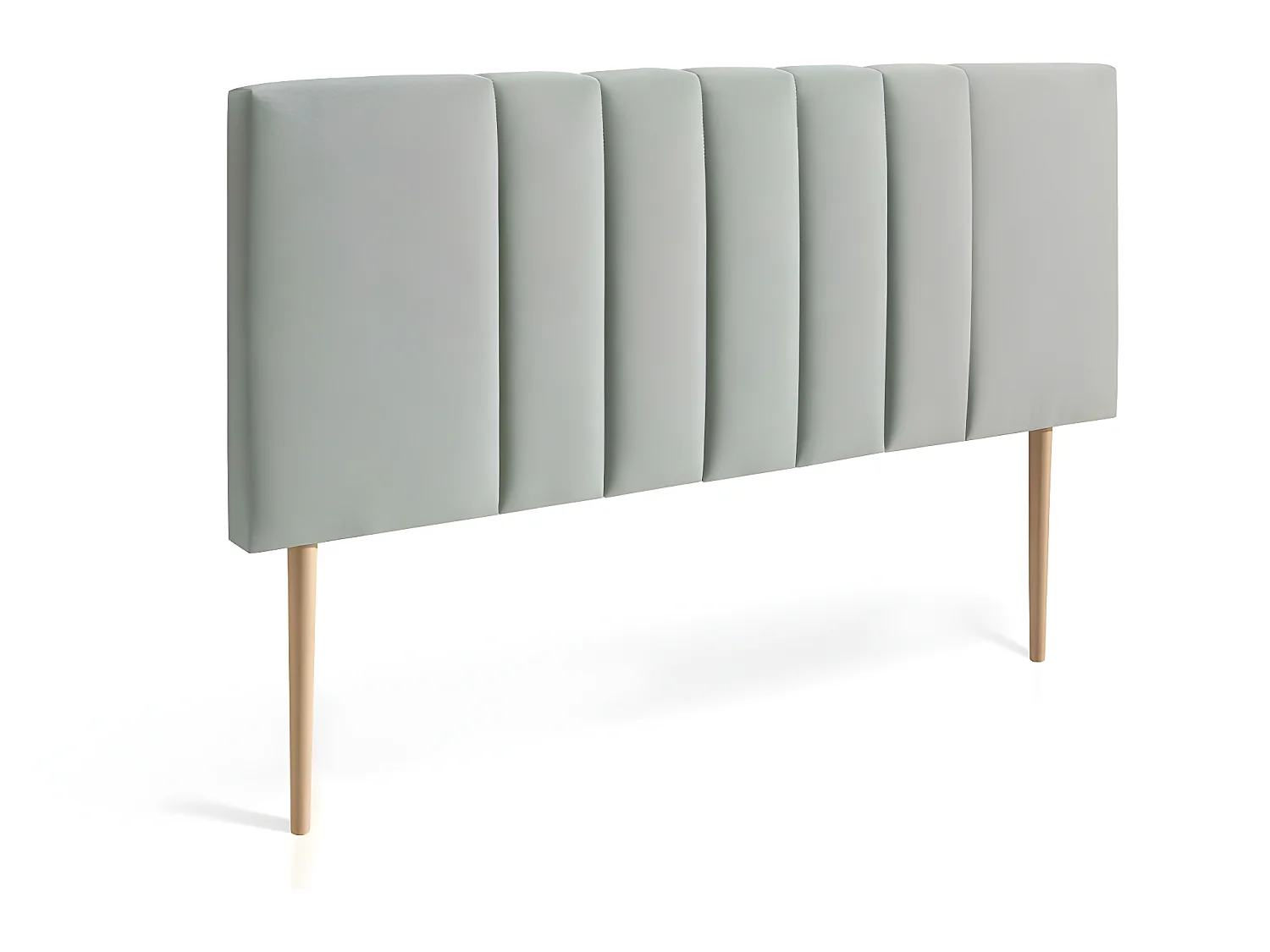 Cabecero de 150 cm con patas - Tela Gris jaspeada, 150x8x60 cm-  LUNA