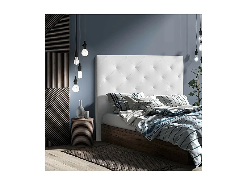 Cabecero de 150 cm - Polipiel Blanca, 150x9x120 cm -  MYRO