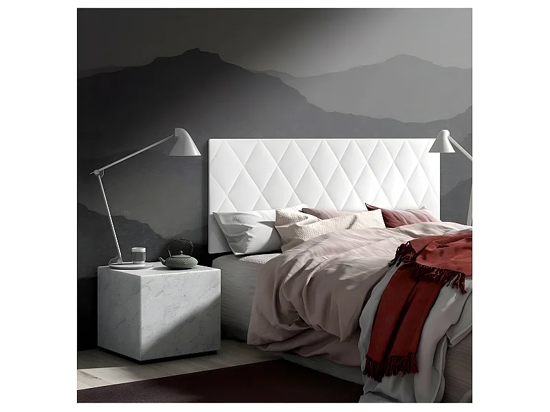 Cabecero de 150 cm - Polipiel Blanca, 150x3,5x60 cm -  CALOR