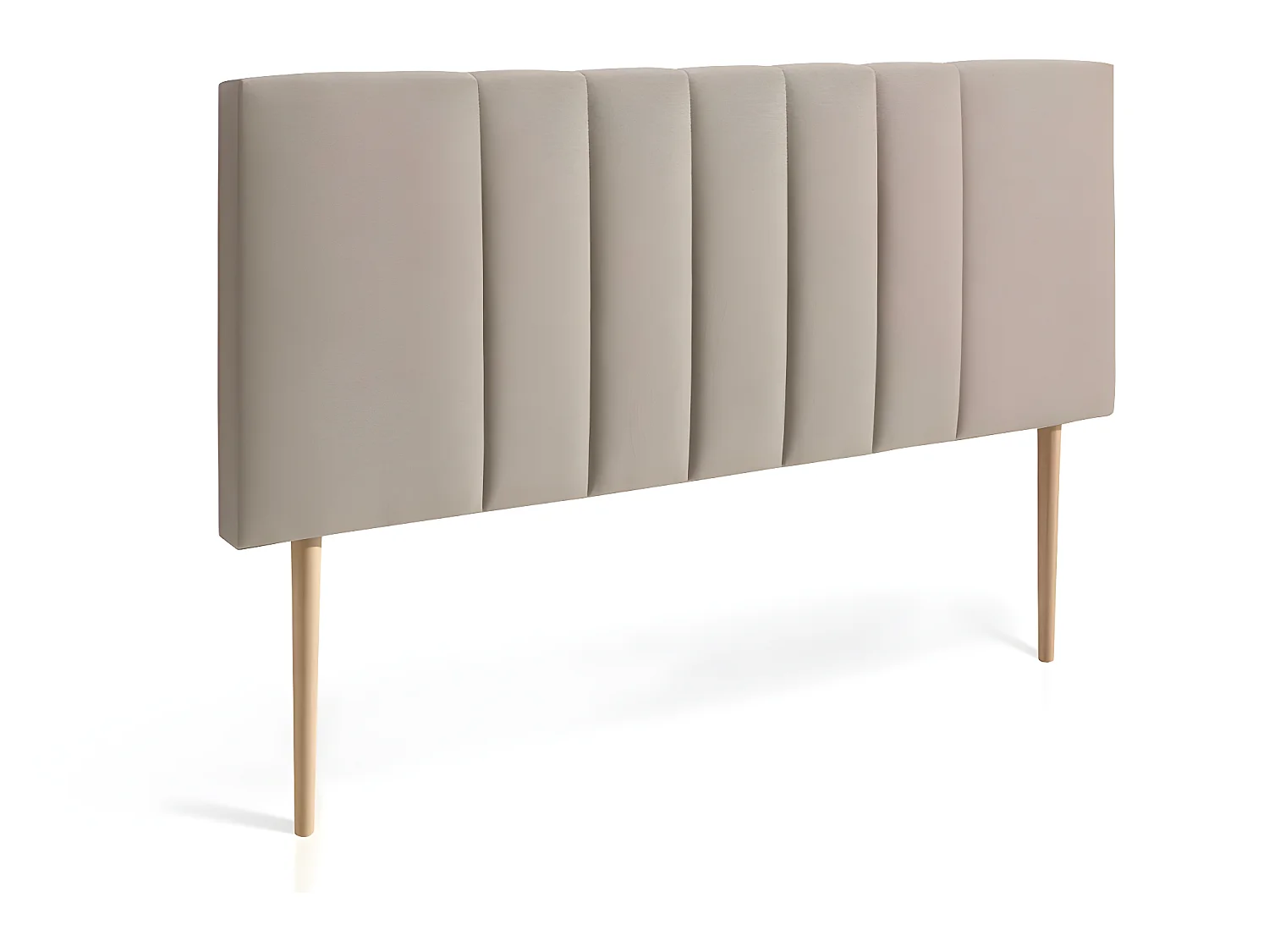 Cabecero de 160 cm con patas - Tela Marrón jaspeada, 160x8x60 cm-  LUNA