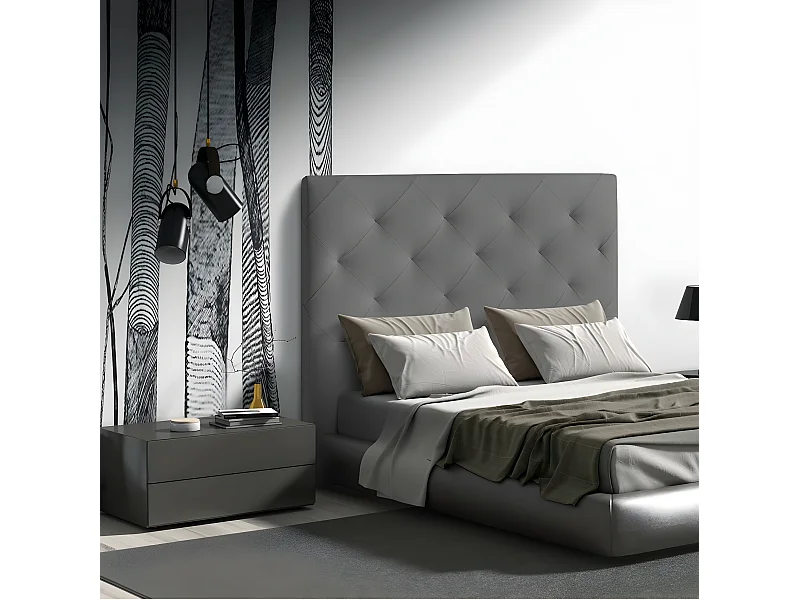 Cabecero de 160 cm - Polipiel Gris, 160x9x120 cm -  MYRO