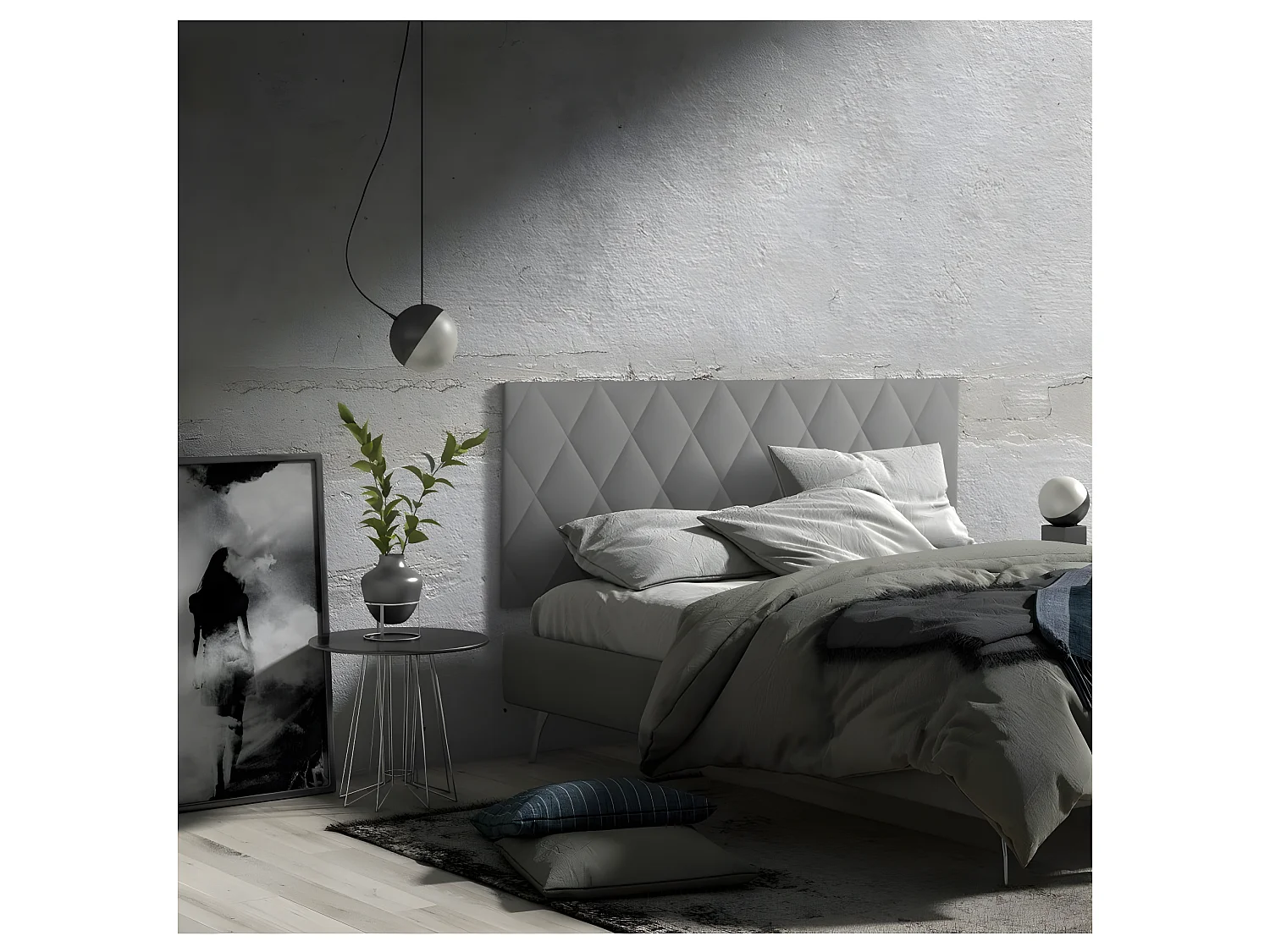 Cabecero de 160 cm - Polipiel Gris, 160x3,5x60 cm -  CALOR