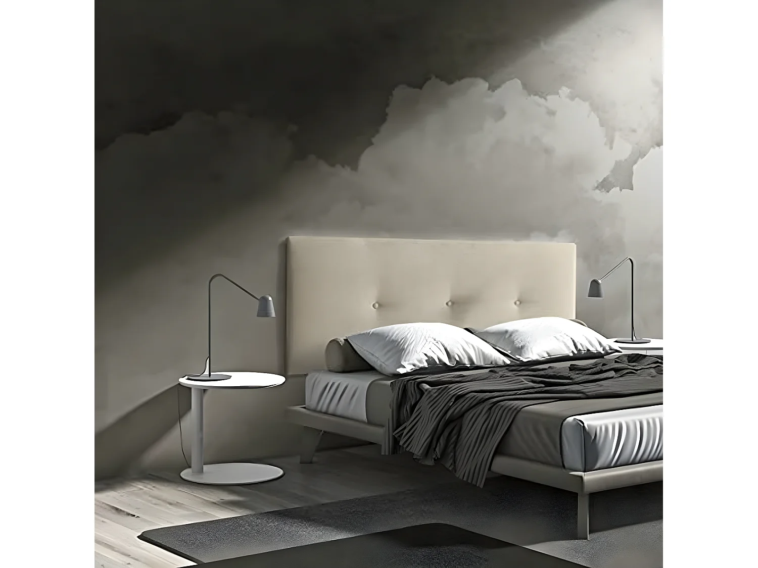 Cabecero de 150 cm - Tela Beige, 150x4x60 cm -  SUKLA