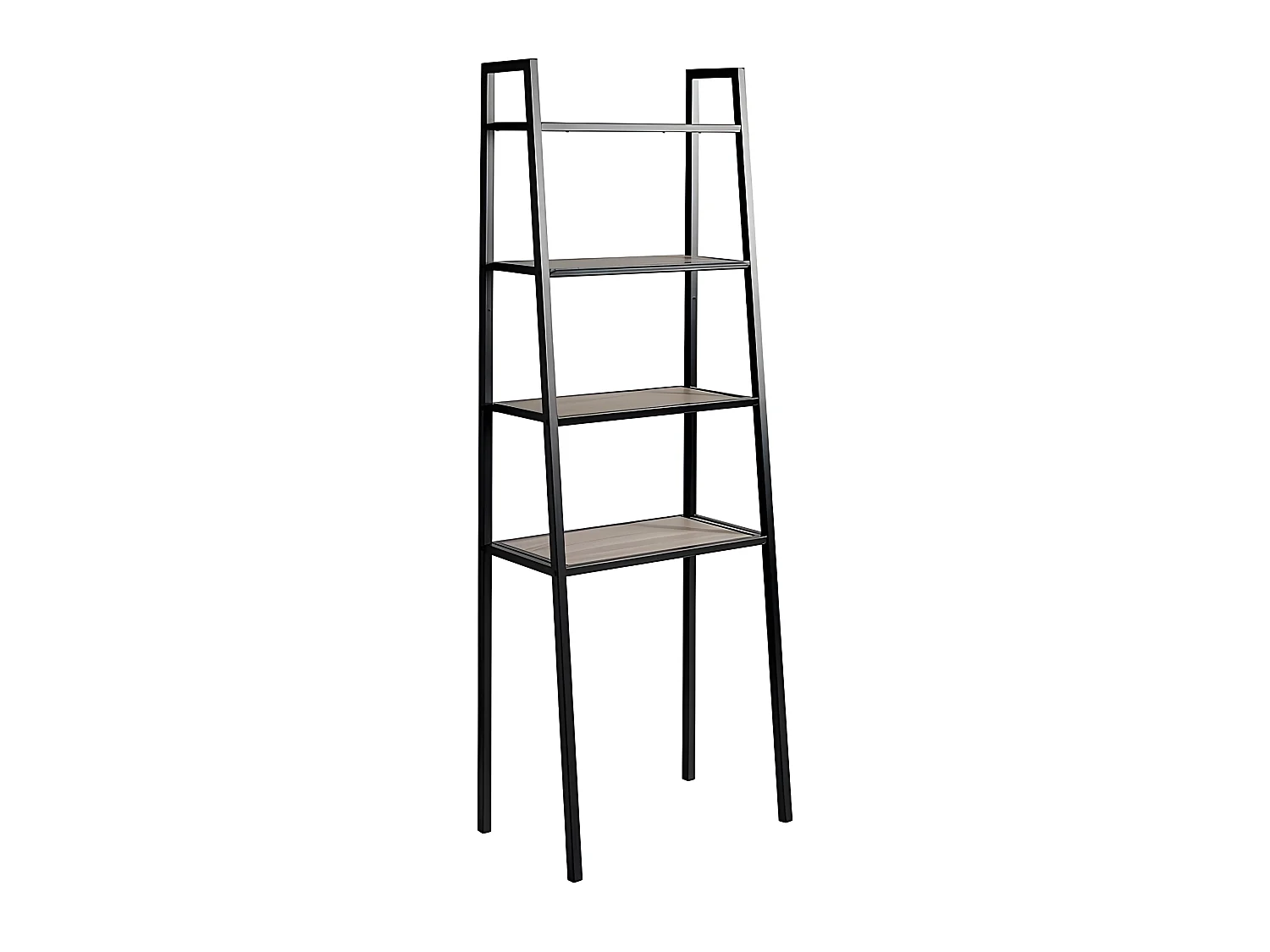 Estantería -  AROL -   MDF Roble y negro -   MDF/Metal -   65x38,5x180 cm
