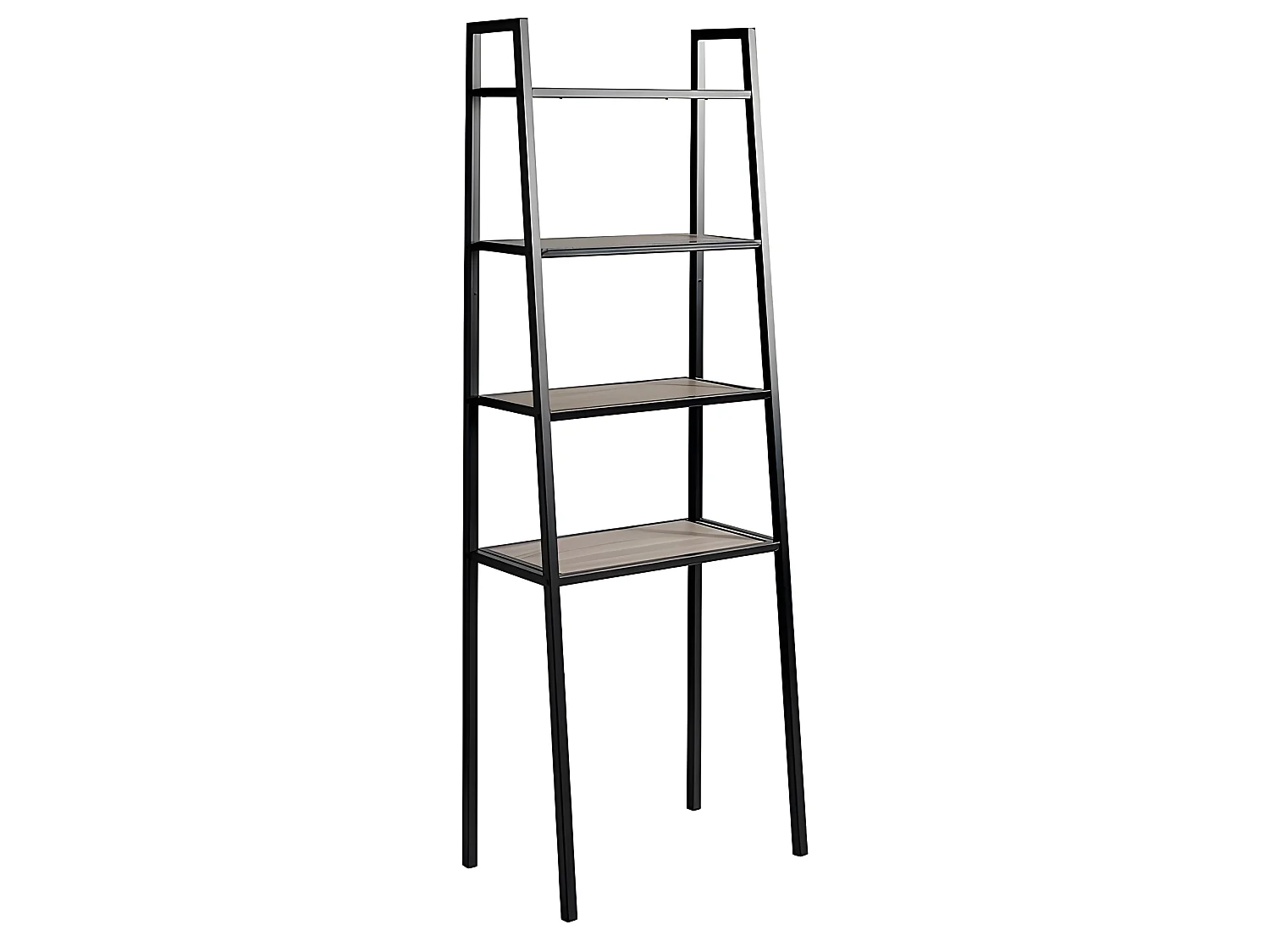 Estantería -  AROL -   MDF Roble y negro -   MDF/Metal -   65x38,5x180 cm