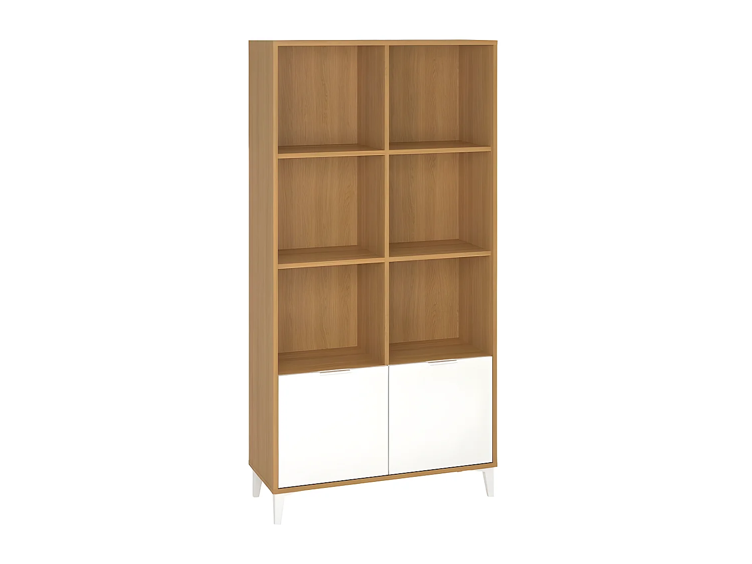 Estantería librería - MDF MDF Roble y blanco, 85x34x167 cm - DICNOR