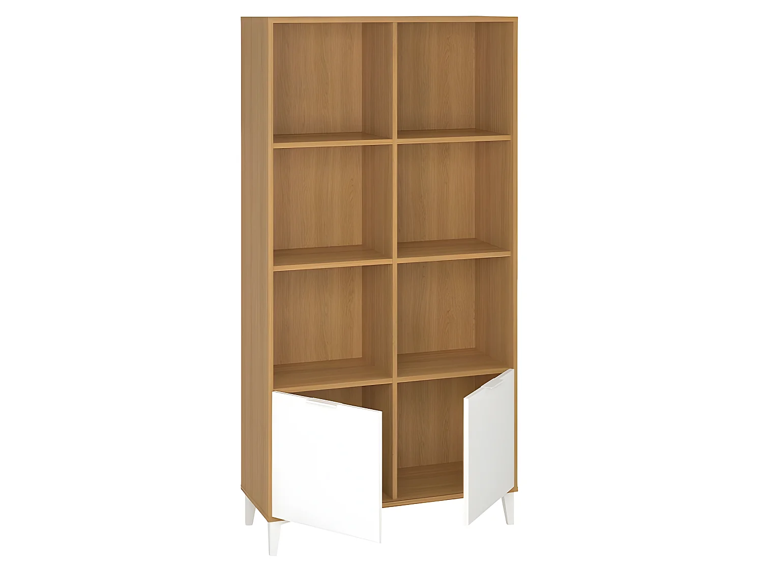 Estantería librería - MDF MDF Roble y blanco, 85x34x167 cm - DICNOR