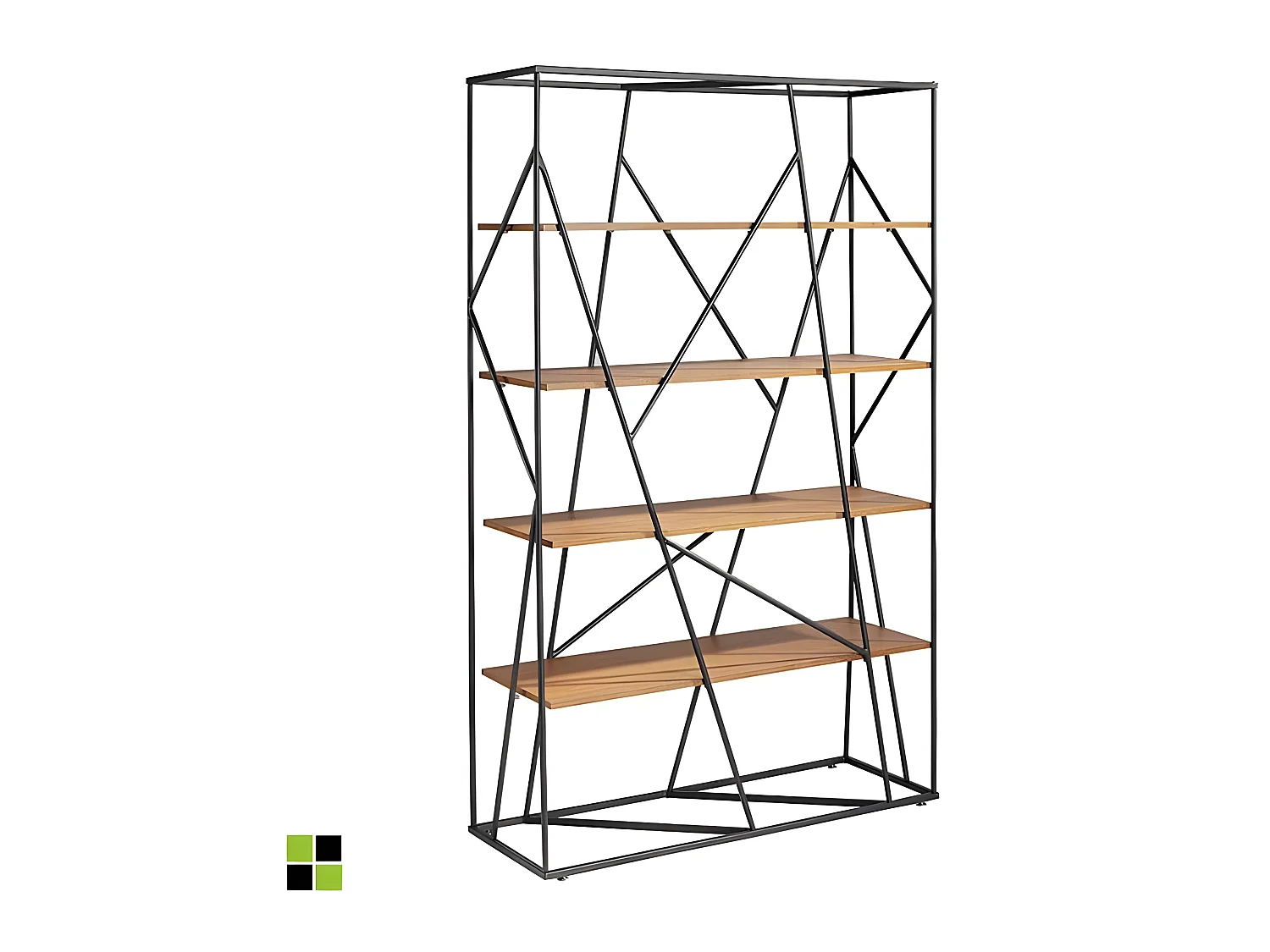 Estantería Librería - MDF y chapa natural de Nogal, 110x40x180 cm - EYE