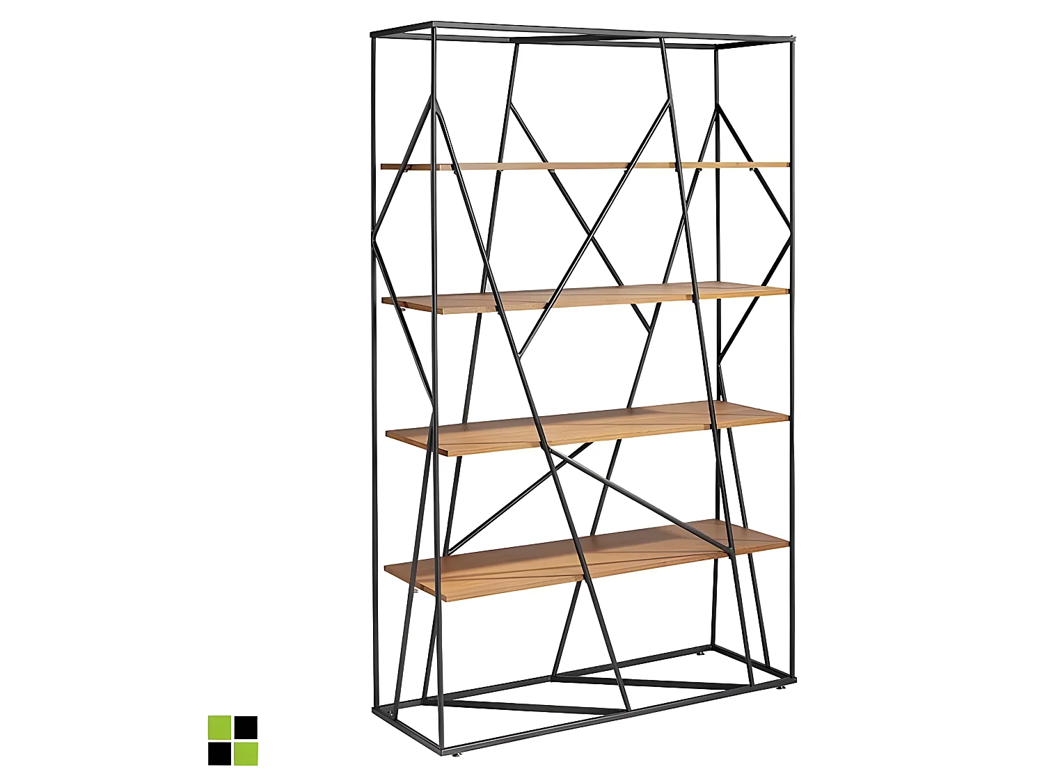 Estantería Librería - MDF y chapa natural de Nogal, 110x40x180 cm - EYE