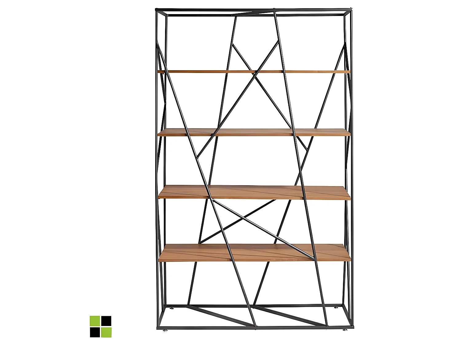 Estantería Librería - MDF y chapa natural de Nogal, 110x40x180 cm - EYE