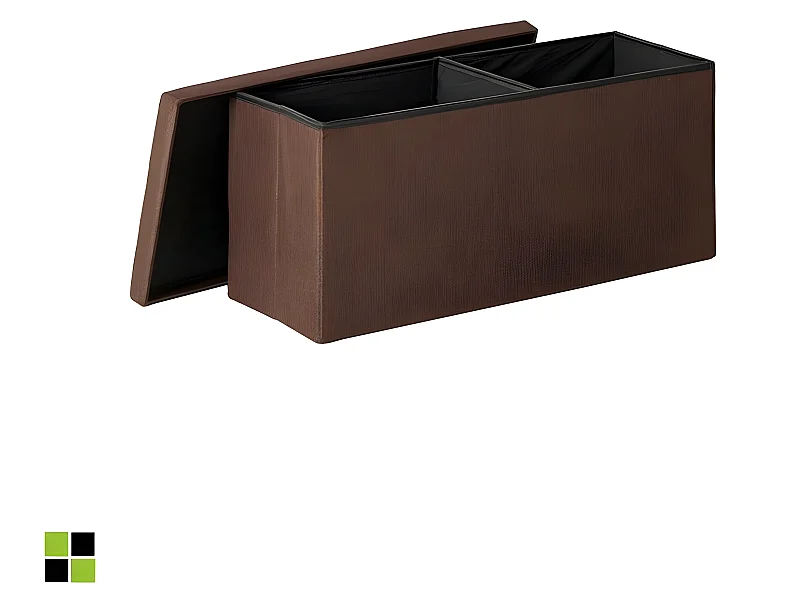 Ottoman Rectangular - Tela Marrón, 80x40x41 cm - VANE