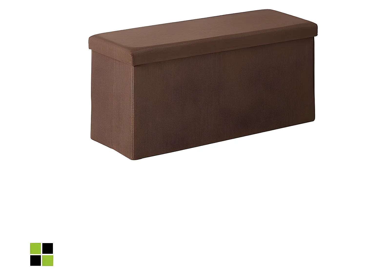 Ottoman Rectangular - Tela Marrón, 80x40x41 cm - VANE