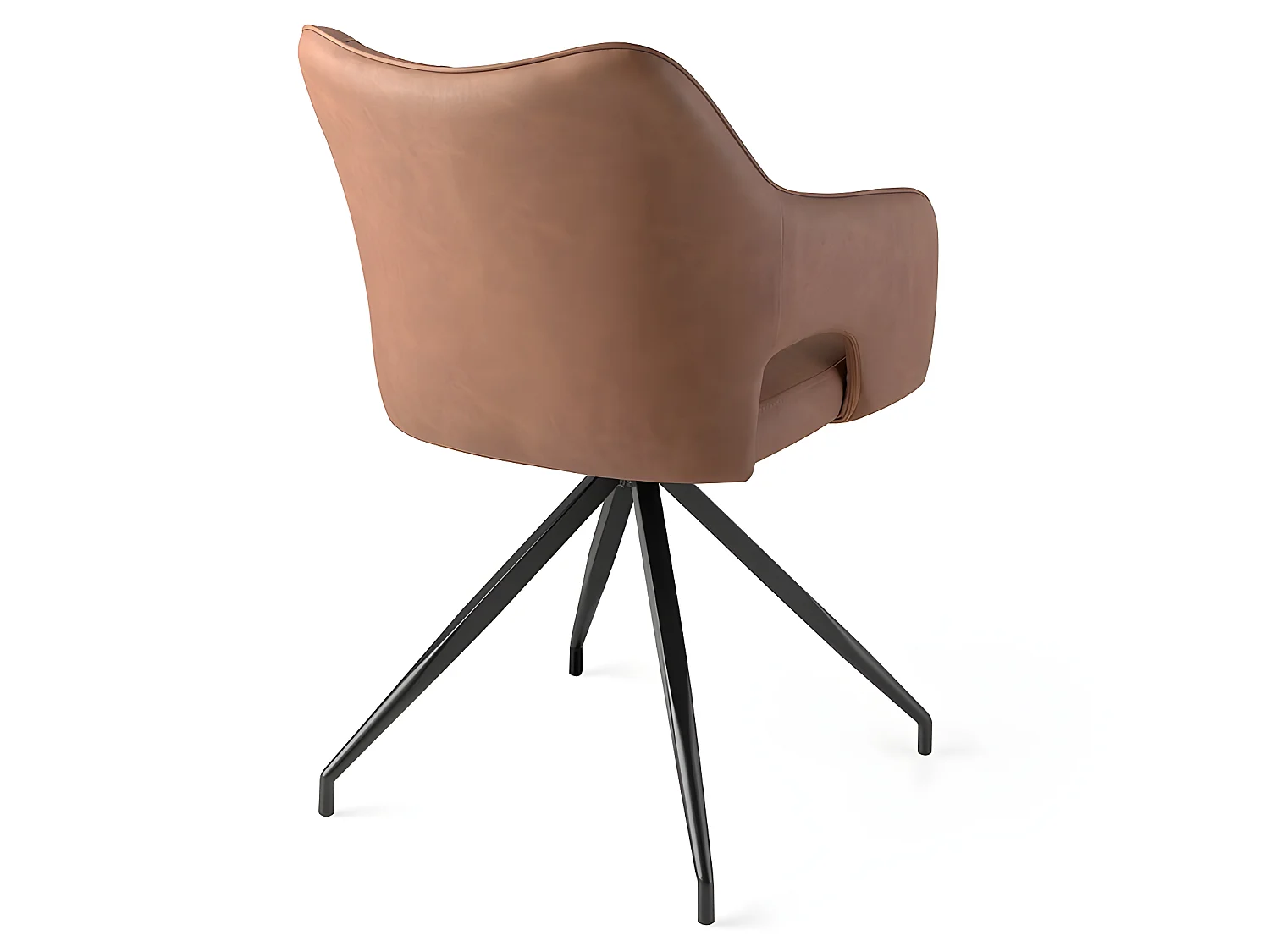 Set de 2 sillas de comedor - Polipiel Marrón, 60,5x54,5x83 cm - ORID