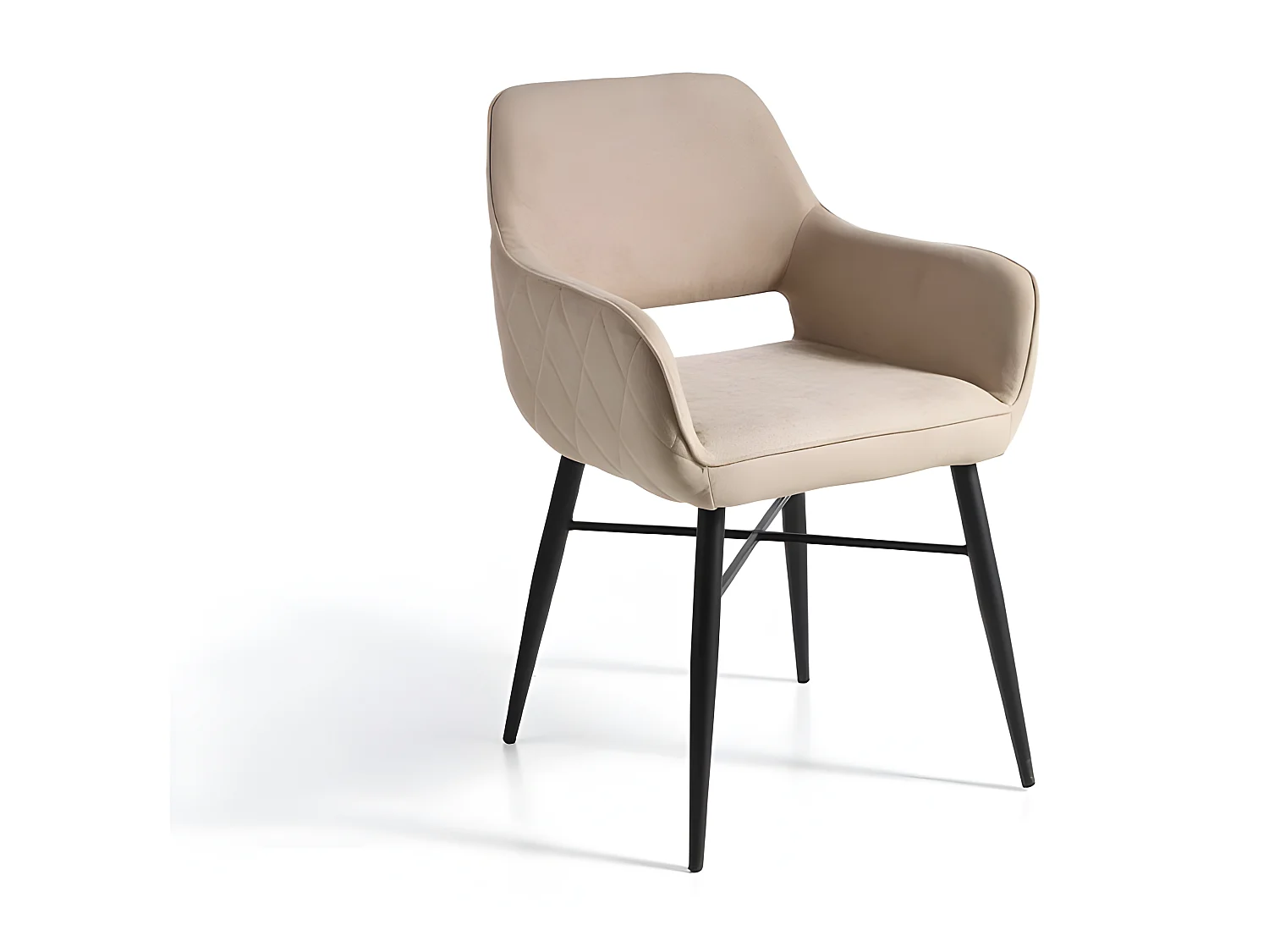 Set de 2 sillas de comedor - Tela Beige, 56x48x83 cm - LANDO