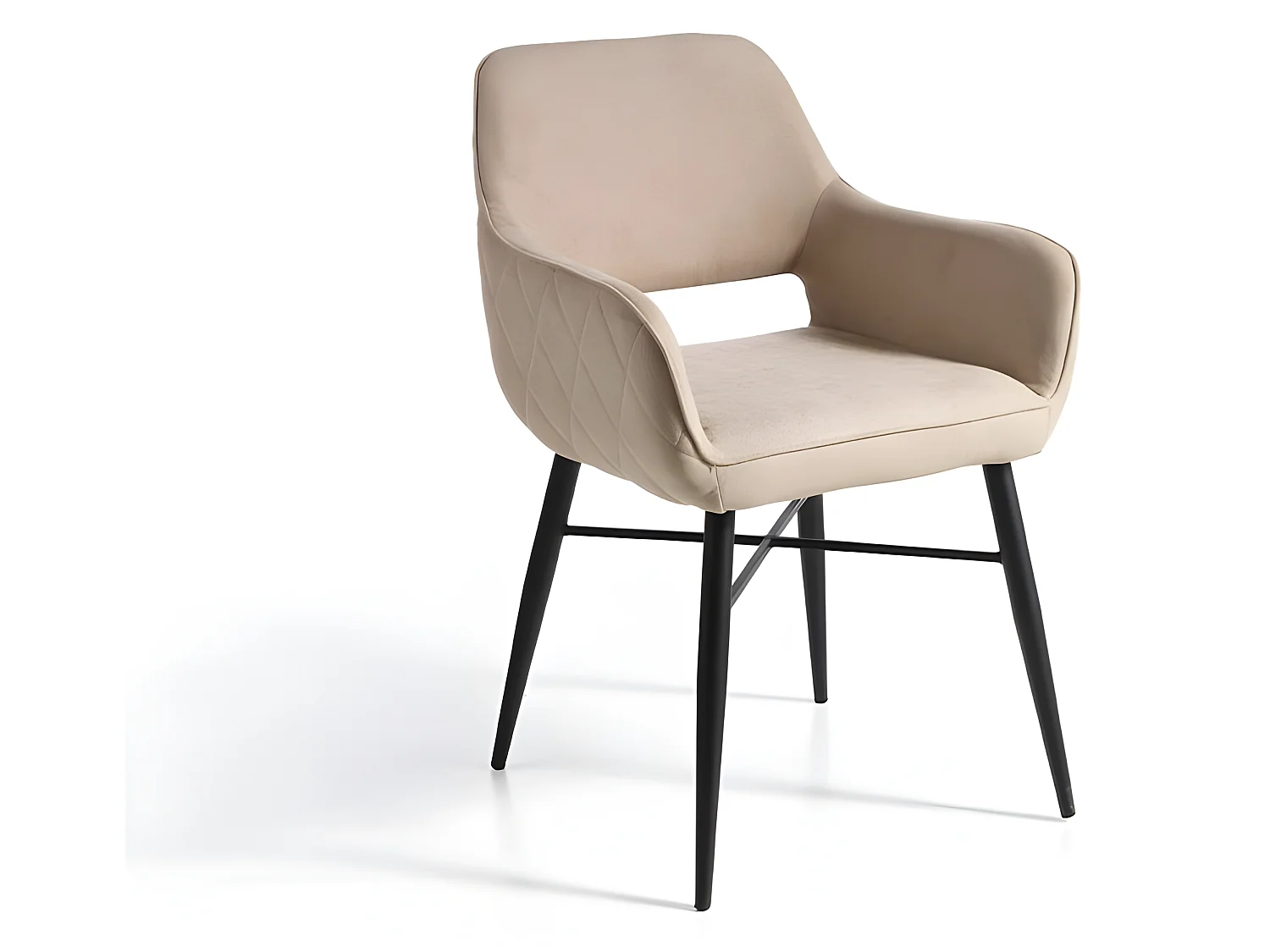 Set de 2 sillas de comedor - Tela Beige, 56x48x83 cm - LANDO