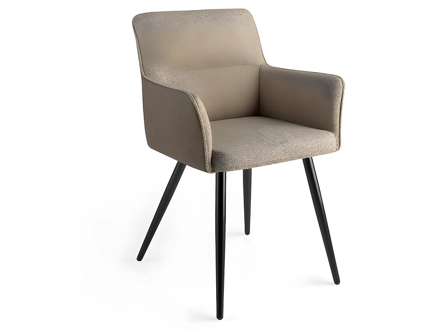 Set de 2 sillas de comedor - Tela Marrón jaspeada, 59x57x83 cm - MIFLU