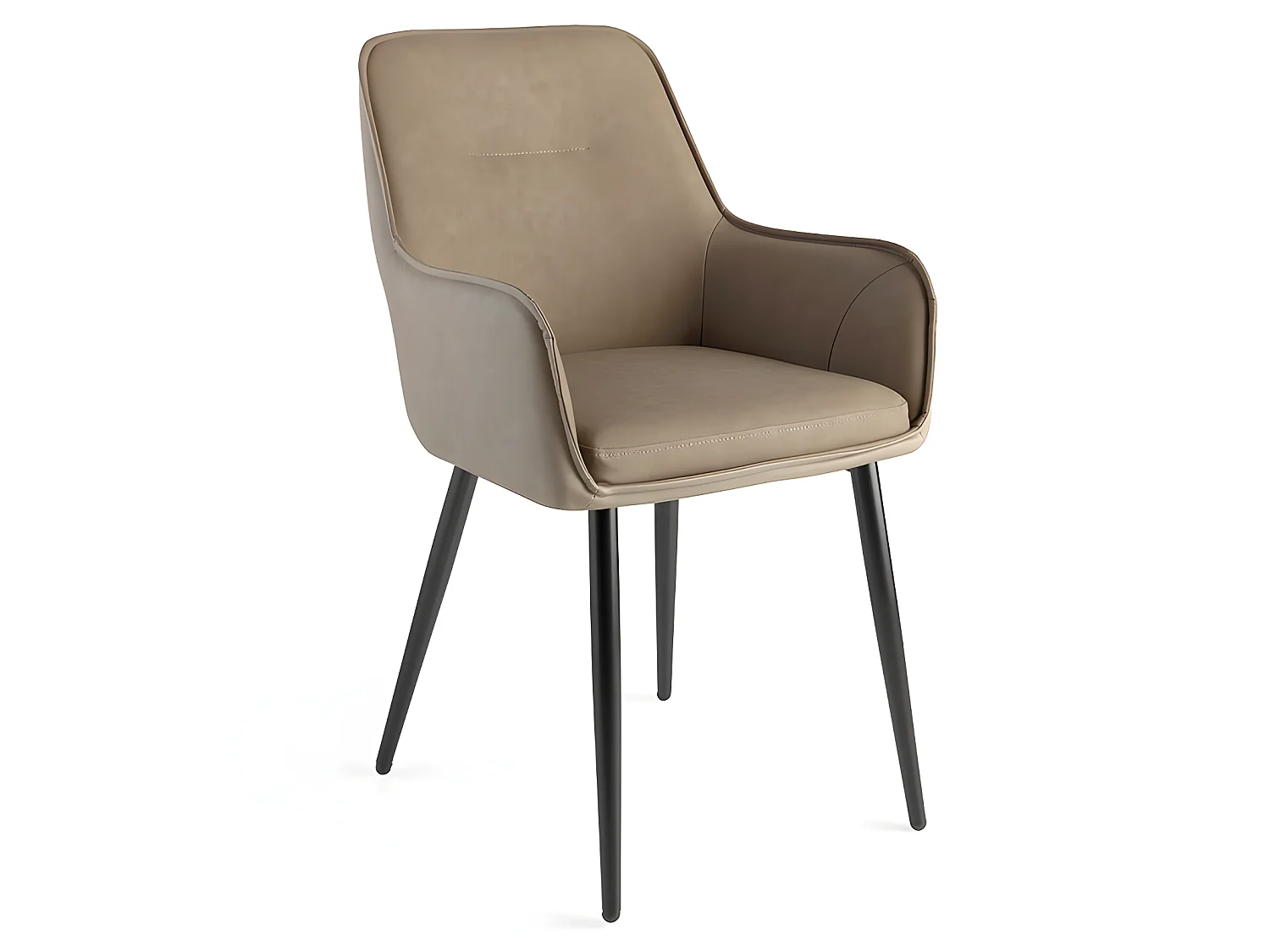 Set de 2 sillas de comedor - Polipiel Marrón y beige, 60x57x87 cm - GLASDU