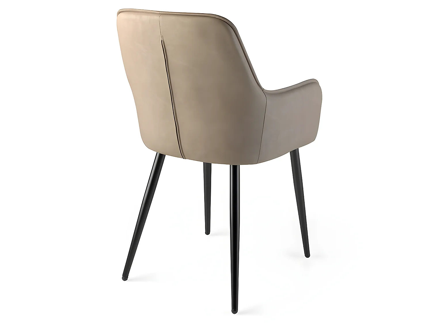 Set de 2 sillas de comedor - Polipiel Marrón y beige, 60x57x87 cm - GLASDU