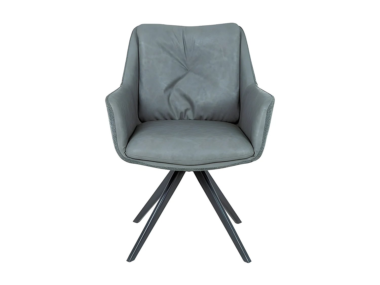 Set de 2 sillas de comedor - Polipiel y tela Gris, 65,5x65,5x84,5 cm -  SONWIL