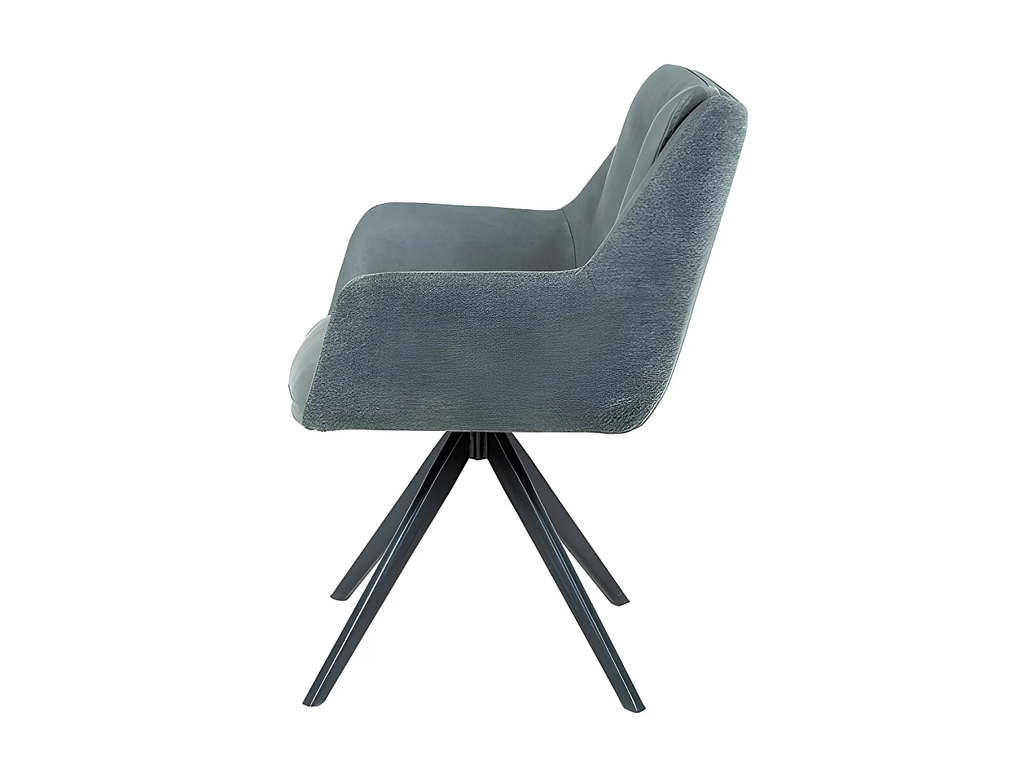 Set de 2 sillas de comedor - Polipiel y tela Gris, 65,5x65,5x84,5 cm -  SONWIL