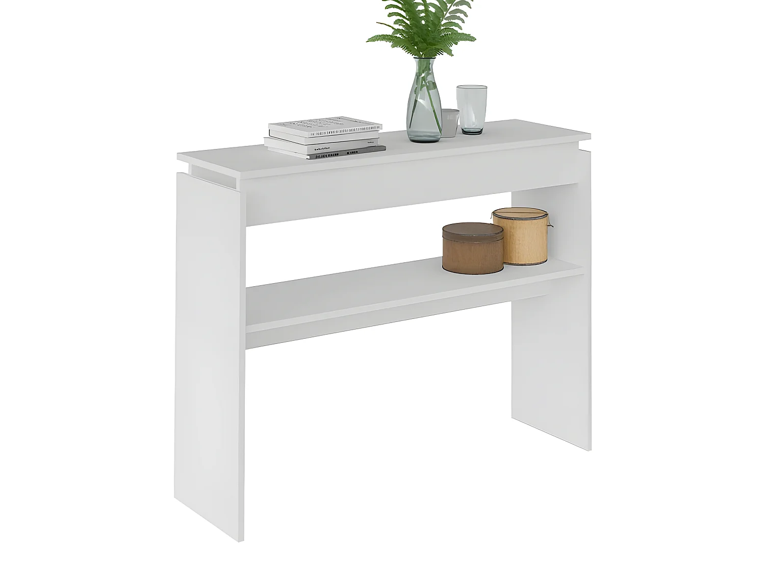 Consola - MDF Blanco texturizado, 100x30x78,5 cm - CRETA