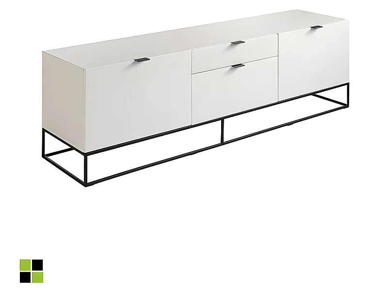 Mueble TV - MDF Blanco, 180x45x53 cm - MASCATE