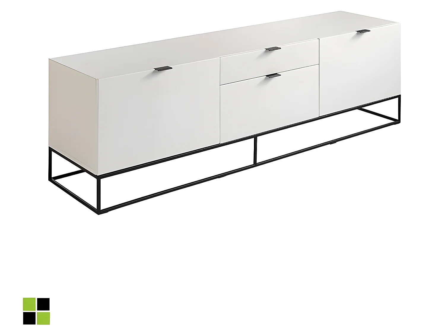 Mueble TV - MDF Blanco, 180x45x53 cm - MASCATE