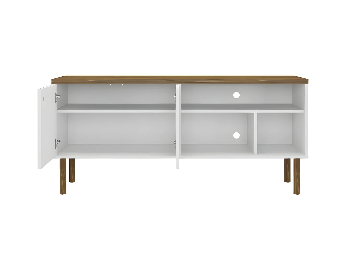 Mueble TV - MDF Roble y blanco texturizado, 136x47,5x47 cm - PRICA