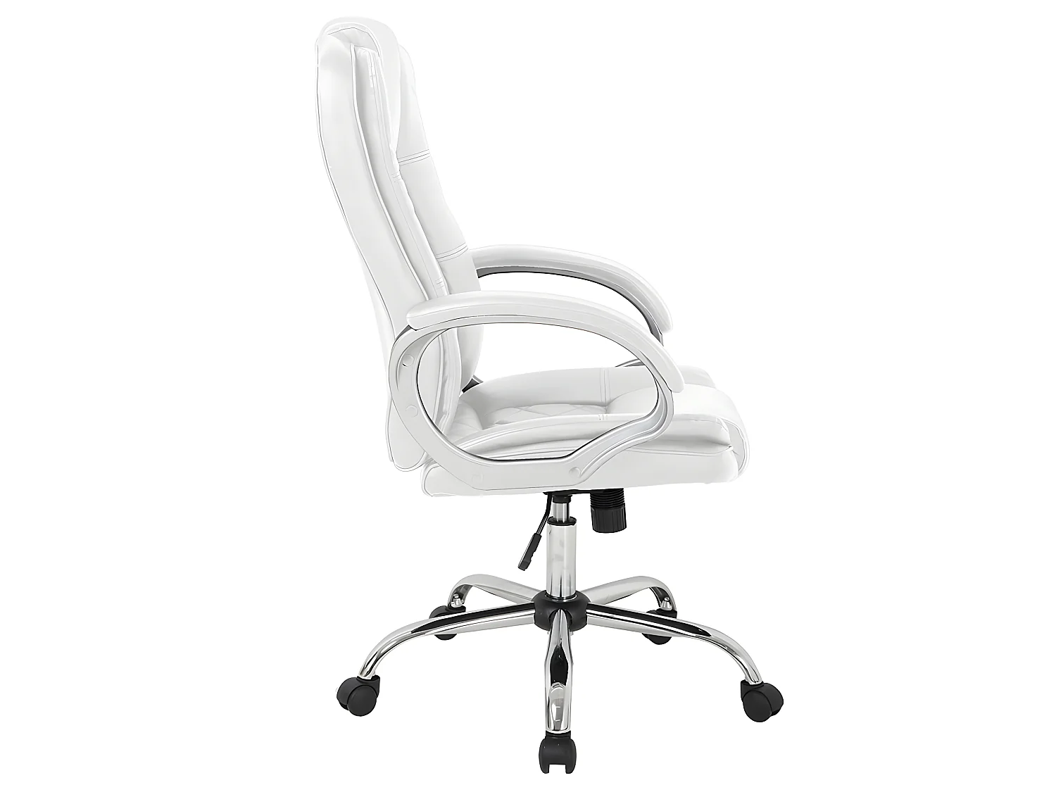 Silla de oficina - Polipiel Blanca, 66,5x51x111/120 cm - CASH