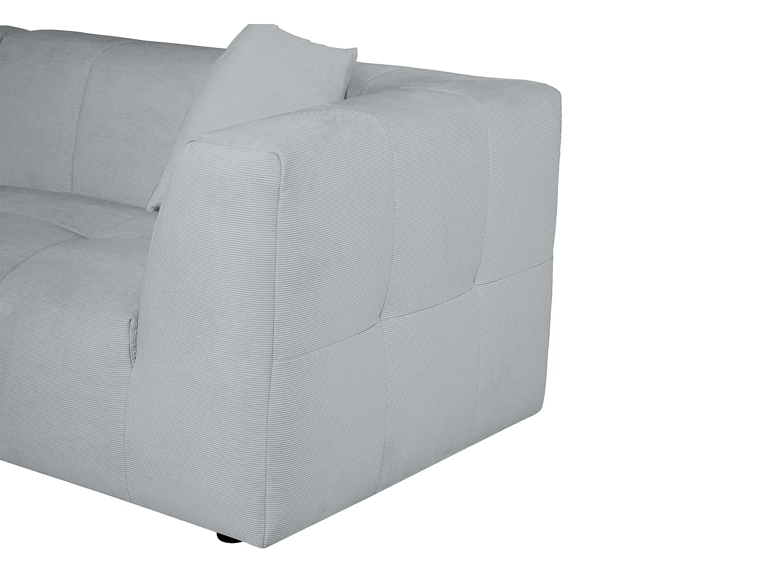 Divano in Velluto a coste sottili Grigio - Angolo a sinistra - NAEMIA di Maison Céphy