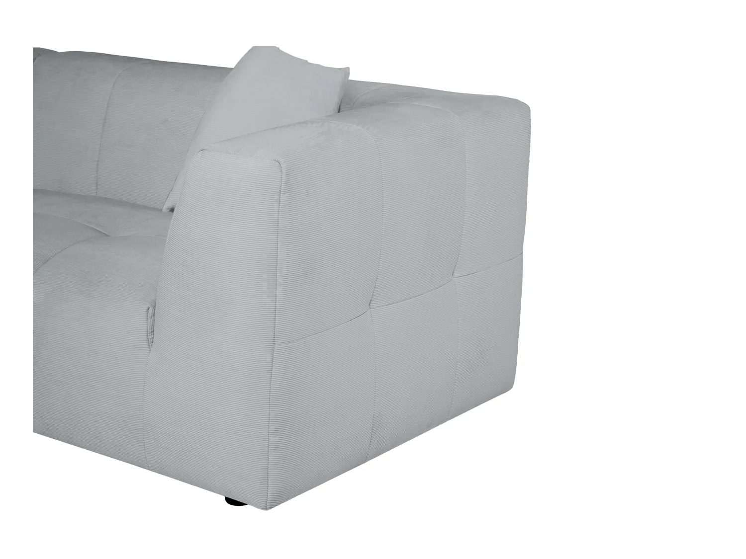 Venstrevendt hjørnesofa i lysegrå finkordsfløjl NAEMIA fra Maison Céphy