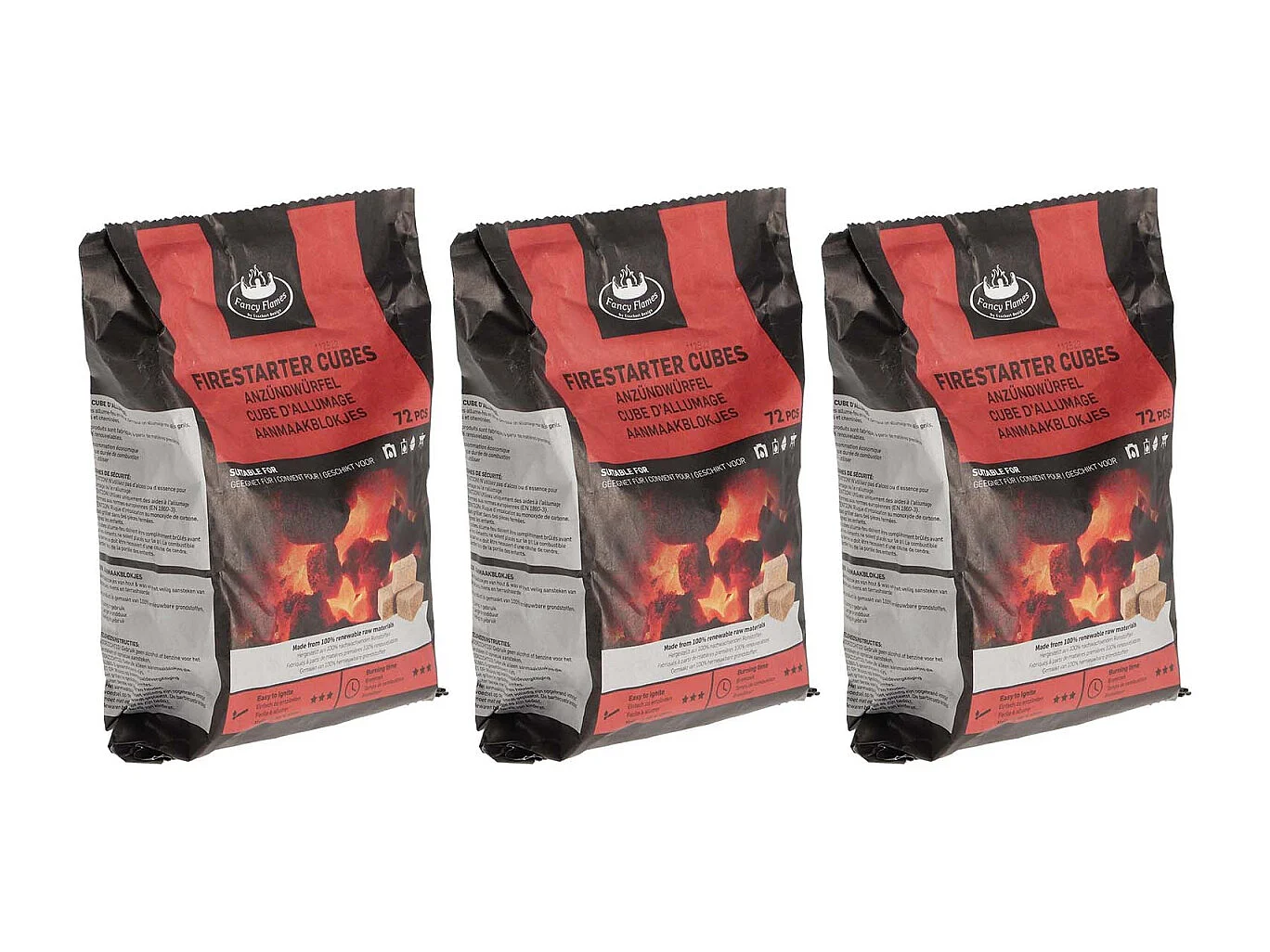 Cubes allume-feu 72 pièces (Lot de 3)