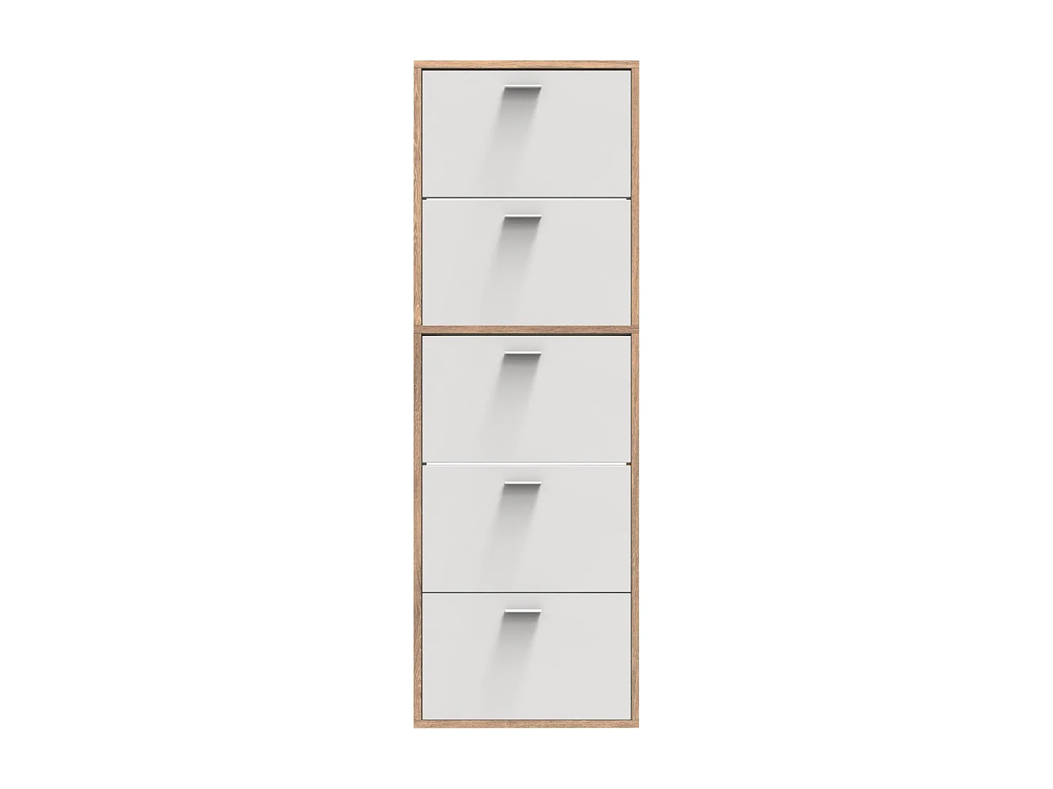 CASABEL Meuble Rangement Chaussure 15 Paires - Pour Entree Couloir - 60x17x180 cm - Blanc Bois Clair