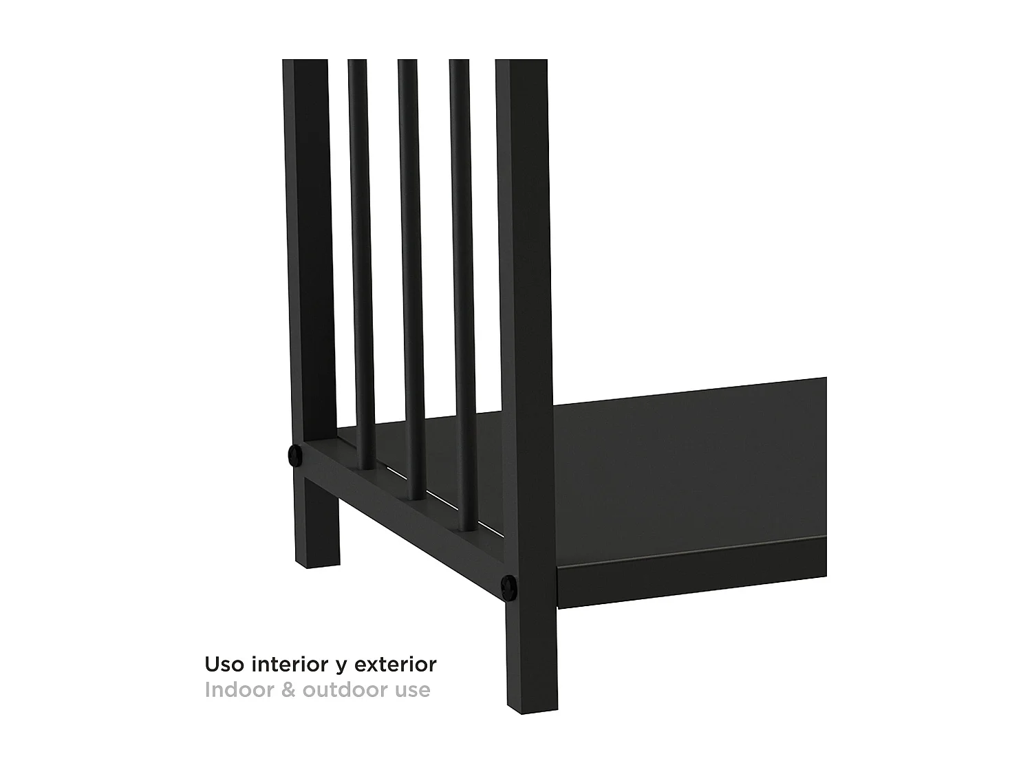 Portalegna da Interni Kekai Handle 43x33x45 cm Struttura in Acciaio Zincato con Maniglie e Supporto Inferiore, Colore Nero