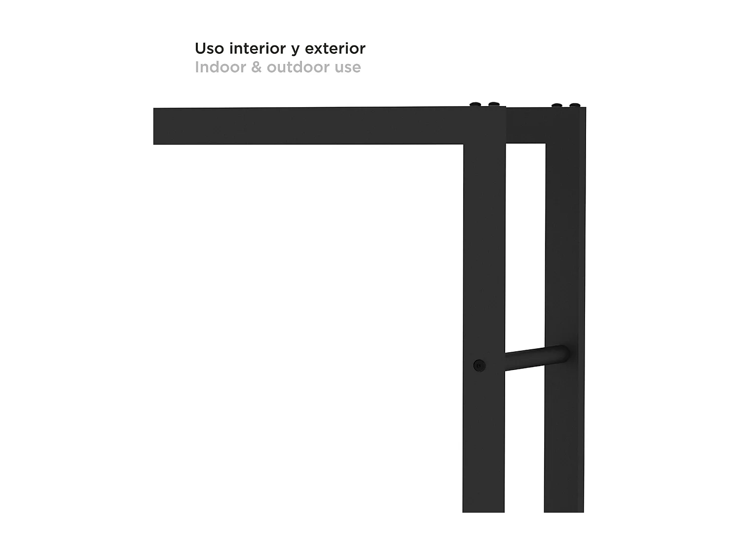 Portalegna da Interni Kekai Rack III 60x25x100 cm con Struttura in Acciaio Zincato, Colore Nero