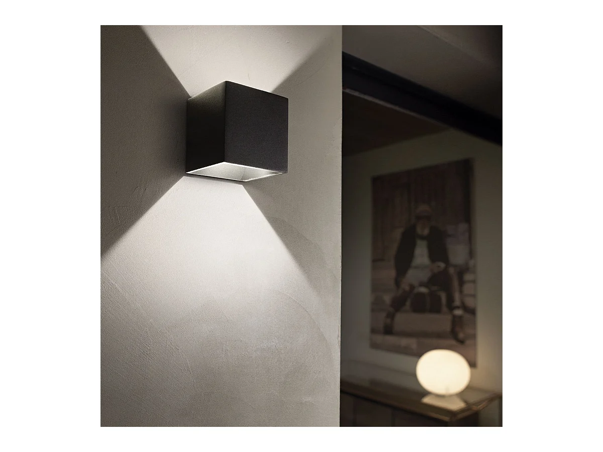 Ideal Lux Rubik Applique murale d'extérieur à 1 lumière LED noire IP44