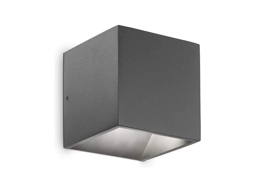 Donkergrijze wandlamp kubieke aluminium led lamp