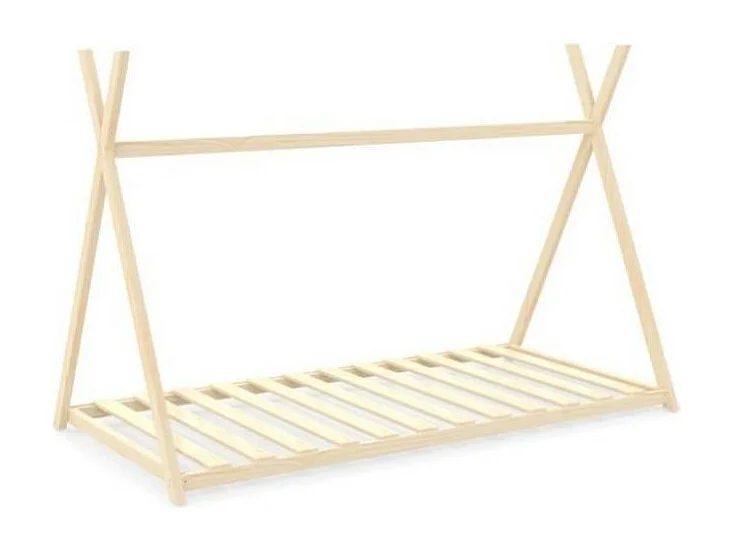 Lit cabane tipi SIOUX 90x190 cm + 1 sommier / Naturel