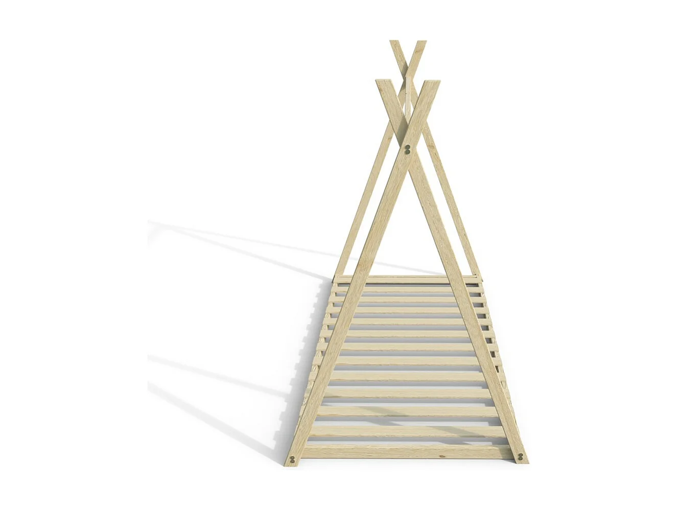 Lit cabane tipi SIOUX 90x190 cm + 1 sommier / Naturel